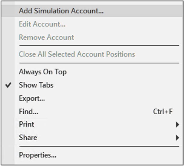 Add Simulation Account...